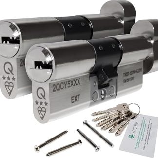 greenteQ Orion TS007 3-Star Keyed-Alike Thumbturn Euro Cylinders (Nickel, 35/35 (70mm))