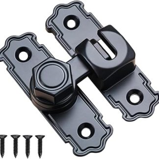 90 Degree Door Latch,Barn Door Lock | Heavy-Duty Reinforcement Rust-Proof Security Hasp Attachments for Closet Bathroom Privacy Fence Gates Garage