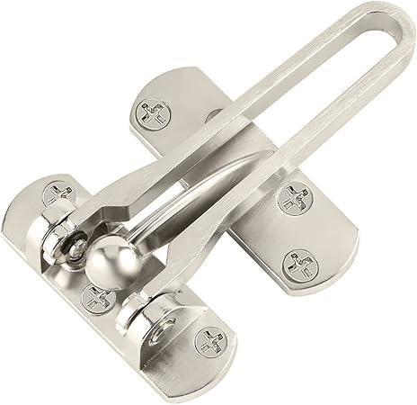 Door Chain Lock for Front Door, Swing Bar Door Guard Lock, Security Door Chain Latch for Home Apartment Hotel Dormitory (Silver)
