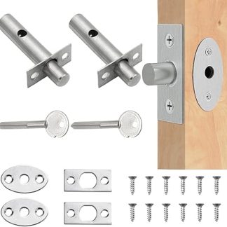 Ultimate Home and Workplace Security Solution - 2Pairs Dead Bolts, Anti-Theft Door Locks With Silver Deadbolt for Internal Doors