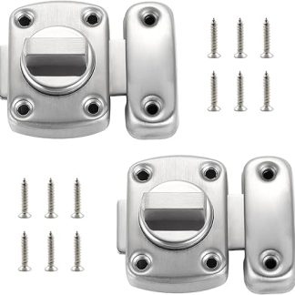 2 Pack Rotate Bolt Latch, Zinc Alloy Bathroom Door Lock, Small Internal Door Locks, Securing Internal Doors Rotate Door Lock for Toilet Door Windows Various Doors