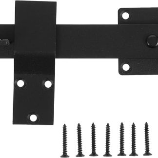 Angoily Heavy Duty Black Gate Latch Barn Door Latch Lock Rotatable Door Lock Buckle for Outdoor Fence