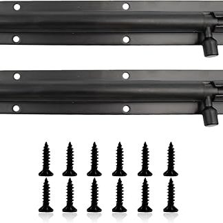2 Set Door Lock Bolts Shed Door Bolt Heavy Duty Black Door Bolt Latch, Strong Stainless Steel Matte Latch with Screws for Bathroom, Toilet, Shed, Shower (6 Inch(164mm))