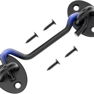 4 Barn Door Latch Door Lock Hardware, Sliding Door Lock Eye Hook Latch with Screws, 1 Pack