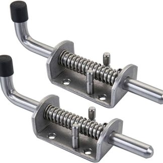 2 Pack Heavy Duty Stainless Steel Spring Loaded Latch Faster Locking Bolt Lock for Door Shed Gate or Tailgate Trailer Garage