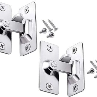 2 Pairs 90 Degree Right Angle Door Lock Buckles Stainless Steel Door Lock Bolts Safety Sliding Door Latchs for Door Window Closet Home