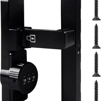 90 Degree Mechanical Password Door Lock, Luminous Barn Door Lock Safety Sliding Barn Door Lock Security Door Latch Hardware for Barn, Garden, Bathroom, Cabinet, Window, Sliding Door, Black