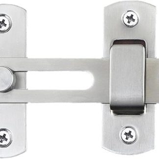 Anhoer Sliding Barn Door Lock Stainless Steel Sliding Bolt Door Security Lock Safety Flip Gate Latches & Door Bolt Locks for Cabinet Bathroom Outdoor Garage Garden (Silver 4 Inch 180°)