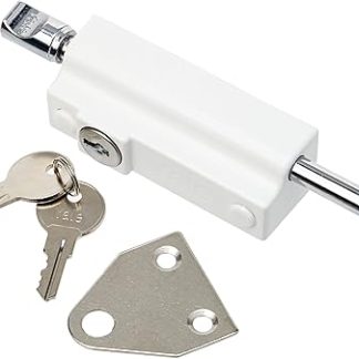 Yale P-124-WE Door Pushbolt, White Finish, Standard Security, Visi Packed, suitable for aluminium doors and wooden doors