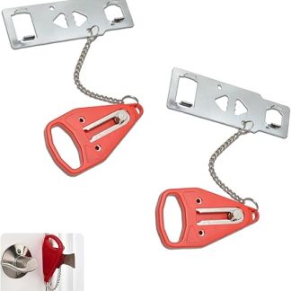 2 Pcs Portable Door Lock, Hotel Travel Room Door Portable Lock Travel Safety for Travelling Hotel Rooms, Home, Apartment, College, Additional Safety and Privacy