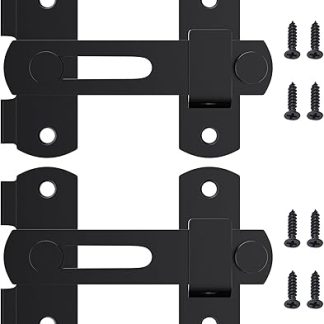 2 PCS Stainless Steel Black Door Lock,Safety Door Latch,Flip Latch for Door and Window