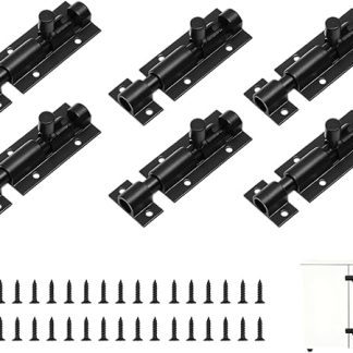 6 Pack Small Bolt Lock, Gate Bolt, 36 Inch Barrel Bolt Lock, Stainless Steel Slide Bolts Latch with Screws for Doors, Cabinets, Fence Gate,for Interior Doors in Bedrooms,Babinets, and Storage Rooms