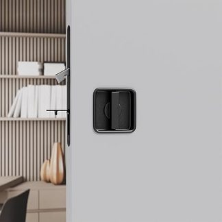 Sliding Door Lock Black,Pocket Door Lock and Pulls,Hidden Finger Pull,60mm Recessed Flush Door Pull Handles，Keyless,Suitable for Bedrooms, Balcony, Kitchen, Bathroom