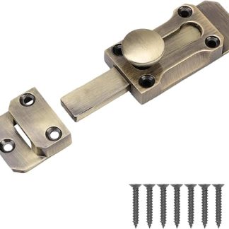 3 Inch Brass Door Bolt Heavy Duty Door Locks,Doors Bolts for Internal Doors with Screws,doors Deadbolt Heavy Duty door Lock Interior Antique Zinc Alloy Security Latch,for Garden Gate Shed door Window.
