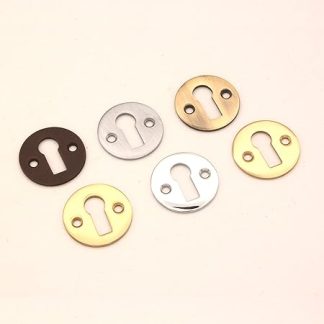Victorian Standard Profile Open Key Hole Door Lock Plate Cover Escutcheon Lock Security Key Hole Cover in Various Finishes (Aged Bronze)