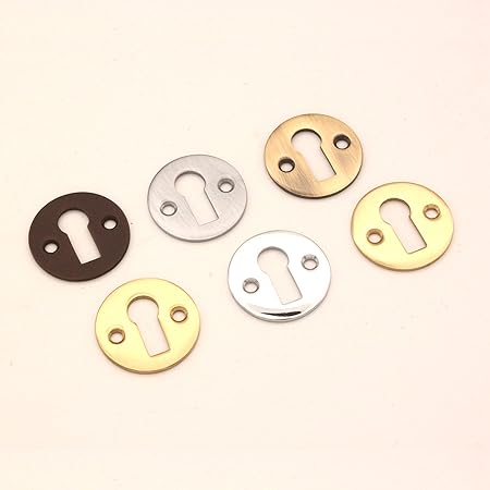 Victorian Standard Profile Open Key Hole Door Lock Plate Cover Escutcheon Lock Security Key Hole Cover in Various Finishes (Aged Bronze)