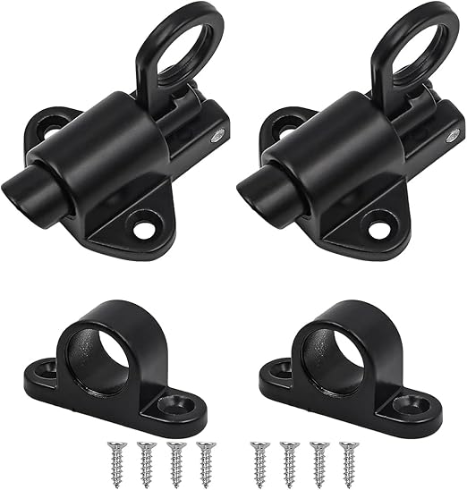 2 PCS Door Bolt Window Door Lock Automatic Door Lock with Screws Automatic Rebound Spring Lock for Windows Sheds Gates etc