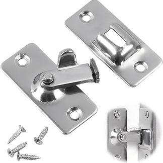 90 Degree Right Angle Door Lock Buckle,2 PCS Stainless Steel Bolt Lock,Right Angle Sliding Door Locking Latch,Internal Door Lock, Bathroom Lock,Bending Buckle Bolt Cam Lock for Push Barn Door Window