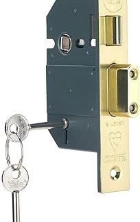 Yale B-BSSL-3.0-PB British Standard 5 Lever Mortice Sashlock, Boxed, Suitable for External Doors, Chrome Brass, 3 Inch/76 mm