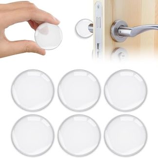 Vicloon Door Stopper, 6Pcs Wall Door Handle Stopper, Silicone Transparent Round Wall Protector, Self-Adhesive Door Stops Door Handle Bumper Pads for Wall, Fridge, Cabinets (1.57inch)