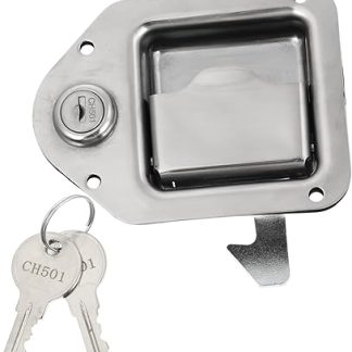 Amosfun Rv Door Latch Stainless Steel Toolbox Lock with Keys Flat Recessed Vehicle Lock for Travel Trailers and Rvs Secure Door Accessory to Protect Valuables and Prevent Theft