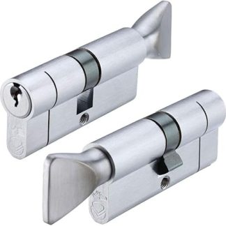 5 Pin V5 70mm Euro Cylinder and Turn Door Lock Zoo Hardware (Satin Chrome)