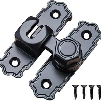 90 Degree Door Lock, Barn Door Latches, Heavy-Duty Reinforcement Rust-Proof Security Hasp Attachments for Closet Bathroom Privacy Fence Gates Garage