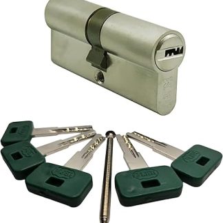 Euro Cylinder Lock 92mm Cylinders for Security Door with Brass Body Chrome Satin Finish Owner's Card (41mm/51mm)