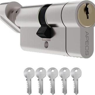 Euro Cylinder Thumb TurnDoor Lock uPVC Aluminium Timber Door Barrel 6 Pin 5 Keys (50/50 Thumb Turn)