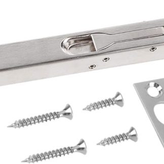 1-Pack 304 Stainless Steel Security Concealed Slide Bolt Lock,Safty Guard Lever Door Action Flush Bolt Lock Latch for Furniture Hardware Fitting Accessories (10 Inch-250mm)