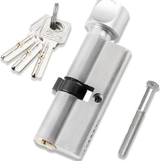 Cylinder Lock, Euro Cylinder Lock 35/35, Thumb Turn Euro Cylinder Lock 70mm, UPVC Door Locks, Lock Barrel and Keys Set, Thumbturn Euro Cylinder for High Security (White)