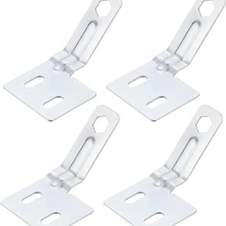 uxcell Bifold Door Hardware, 4-Pack Bi-Fold Door Surface Aligner, Bifold Closet Door Hardware Repair Part Kit for Sliding Wardrobe Doors Folding Door, Silver
