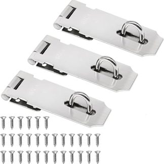 zDwfDc 3 Pack Door Latch Lock, 4 Inch Stainless Steel Door Latches for Top of Door, Extra Thick Shed Lock with 30PCS Screws DD030-4