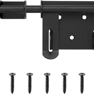 Door Lock Door Latch, Black Door Bolts Locks, Gate Bolt Lock for Internal Door Lock Bots, Slide Bolts Lock Latch for Bathroom Bedroom Shed Gate Garden Garage Door - 158mm/6.2 Inch