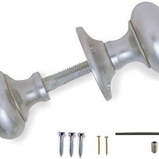 Satin Chrome Victorian Mushroom Rim Door Knobs 50mm