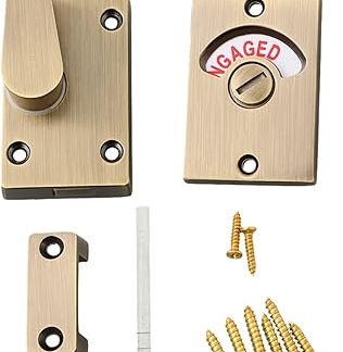 Bronze Indicator Bolt Vacant Engaged Bathroom Privacy WC Toilet Door Lock, LED Lights, Anti Theft, Suitable for high end Places