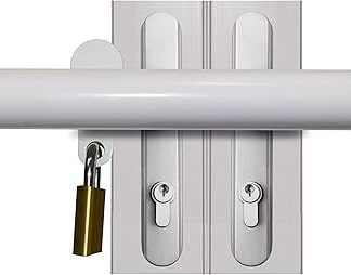Tough Patio French Door Lock 'Box Section' High Security Deadlock Sliding Fix Bar Seen from Outside and Easy