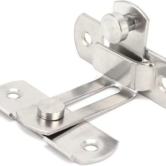 90 Degree Angle Barn Door Latch Buckle, Stainless Steel Sliding Lock, Security, Easy Install for Window Shutters, Gates, Garages, Barn Doors, Multi Layer Polishing
