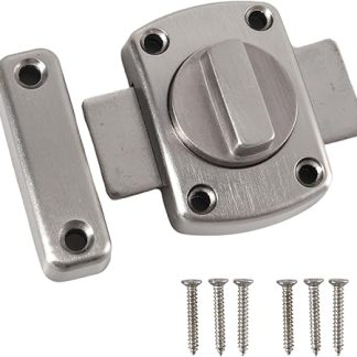 1 Pcs Rotate Bolt Latch Lock Stainless Steel Gate Bathroom Door Lock,Door Latches for Internal Doors,Can be Used on Various Doors, Silver