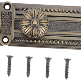 QUMIIRITY 1pc Vintage Zinc Alloy Slide Door Bolt Lock Retro Door Latch for Enhanced Security Design for Bathroom Kitchen Garage Elegant Antique Style