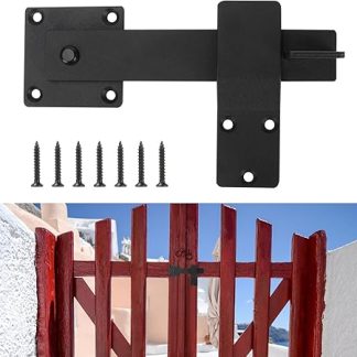 6 Flip Gate Latch Lock with Padlock Holes,3mm Heavy Duty Barn Door Lock Flip Fence Gate Latch for Sliding and Swing Open Door, Outdoor Gate, Shed, Garage, Yard Matte