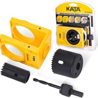 KATA 1-3/8 - 1-3/4 Door Lock Installation Kit for Wooden Doors with Guide Template,Door Lock Hole Saw,Carbon Steel