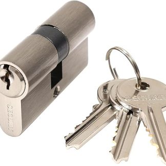 30mm x 30mm Nickel Euro Cylinder Door Lock & 3 Keys