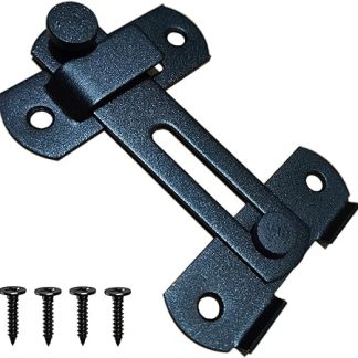 Tunish Large Sliding Barn Door Lock Flip Door Latch Security Front Door Locks for Wine Cabinet Bathroom Outdoor Garage Garden Closet Door (180 Degrees Black)