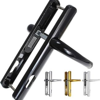 Yale Superior Door Handle, Standard Security, for PVCu Doors, Works with cylinders and mortice sashlocks, Visi Packed, Black Finish, 92 mm/215 mm