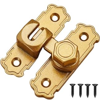 Teksome 90 Degree Door Lock | 90 Degree Door Security Latch | Security Hasp Reinforcement Heavy-Duty Attachments for Closet Bathroom Privacy Pet Containment Pantry RV Entry Points Fence