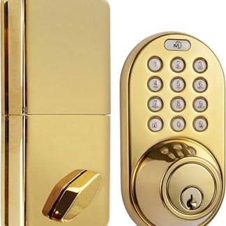 MiLocks TF-02P Digital Deadbolt Lock with Electronic Keypad for Exterior Doors, Polished Brass