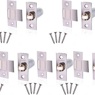 Adjustable Roller Catch Spring Loaded Latch Lock for Internal Doors | Nickel Plated | Pack of 5