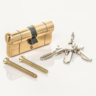 TSS Polished Brass High Security TS007 1 Star Euro Cylinder Lock, British Standard, Insurance Approved Barrel Lock and Key Sets. Supplied with 3 Keys. UPVC Door Locks. Brass (35mm x 35mm (70mm Total))