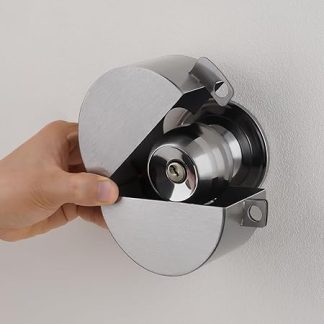 Bedroom Door Knobs with Locks,Door Knob Cover,Temporary Door Lock,Can be Used for Faucet Lock/Propane Tank Lock, Prevent Rotation of The Handle (Stainless Steel)